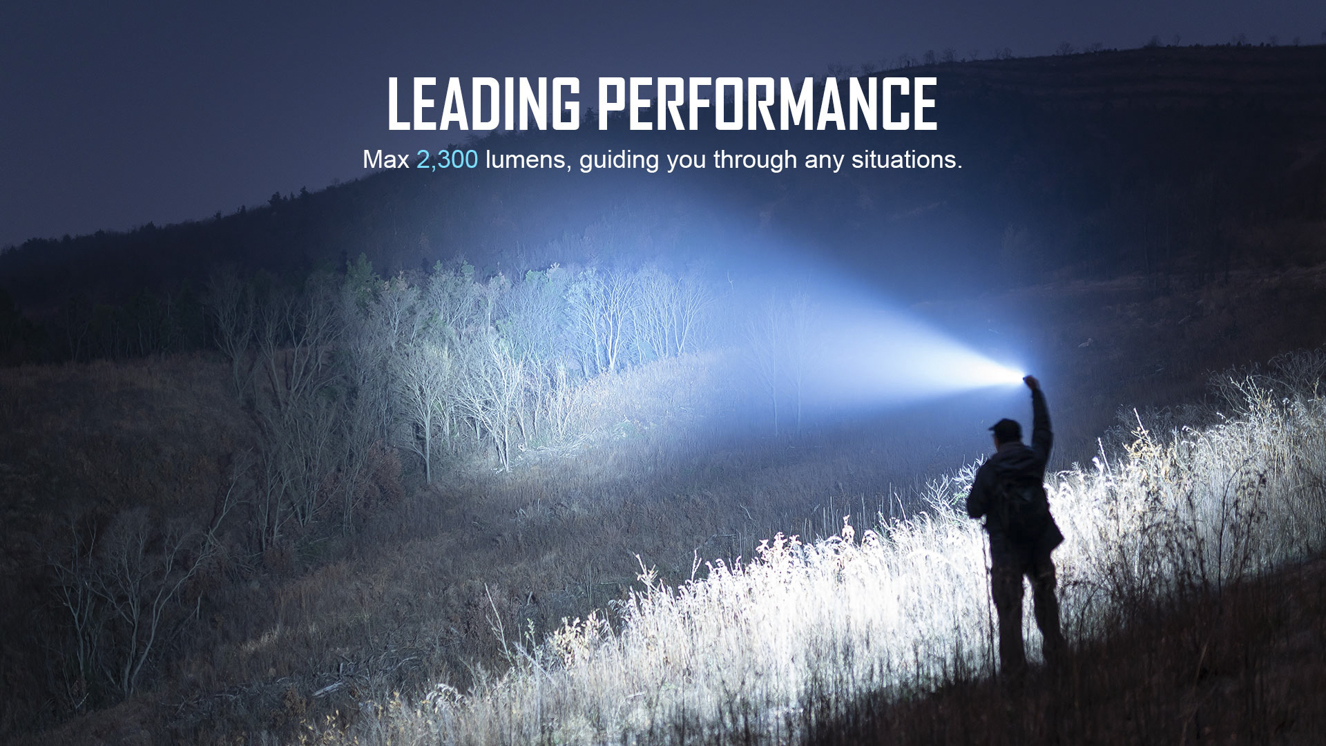 Olight Warrior 3S 2300 Lumen Rechargeable Flashlight with 2x5000